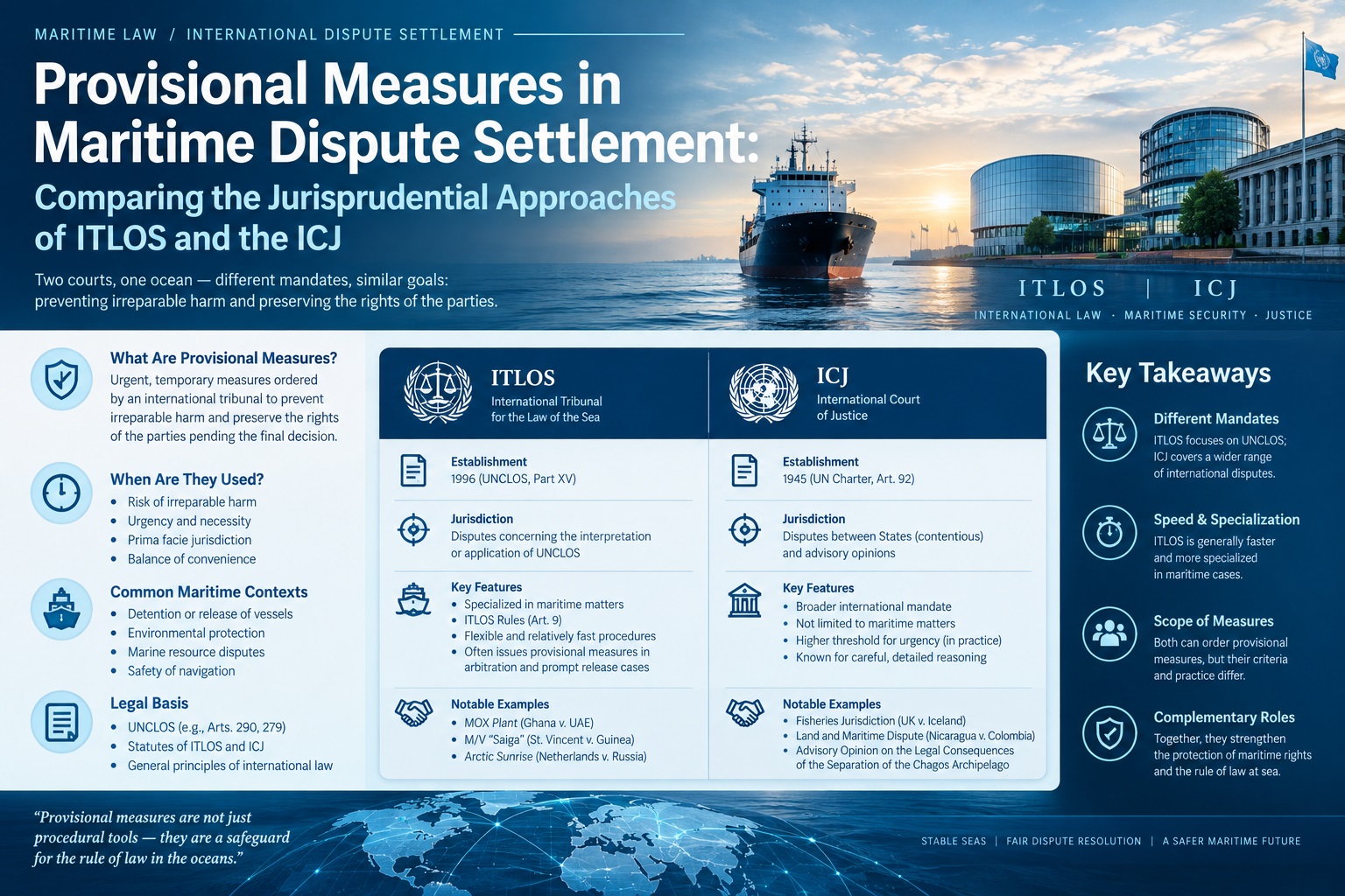 Provisional Measures in Maritime Dispute Settlement: Comparing the Jurisprudential Approaches of ITLOS and the ICJ