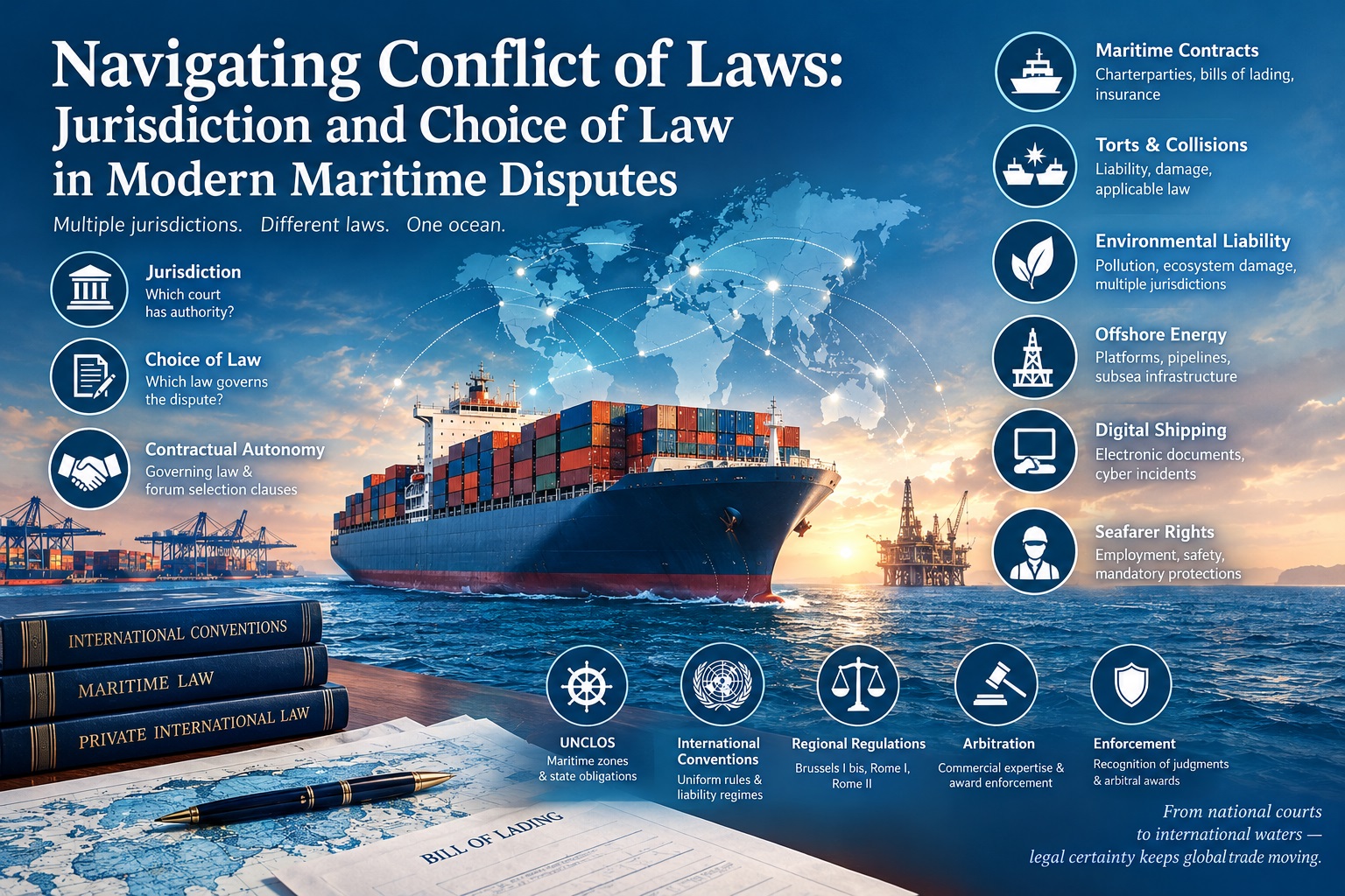 Navigating Conflict of Laws: Jurisdiction and Choice of Law in Modern Maritime Disputes